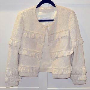 Club Monaco Ruffled Knit Cardigan